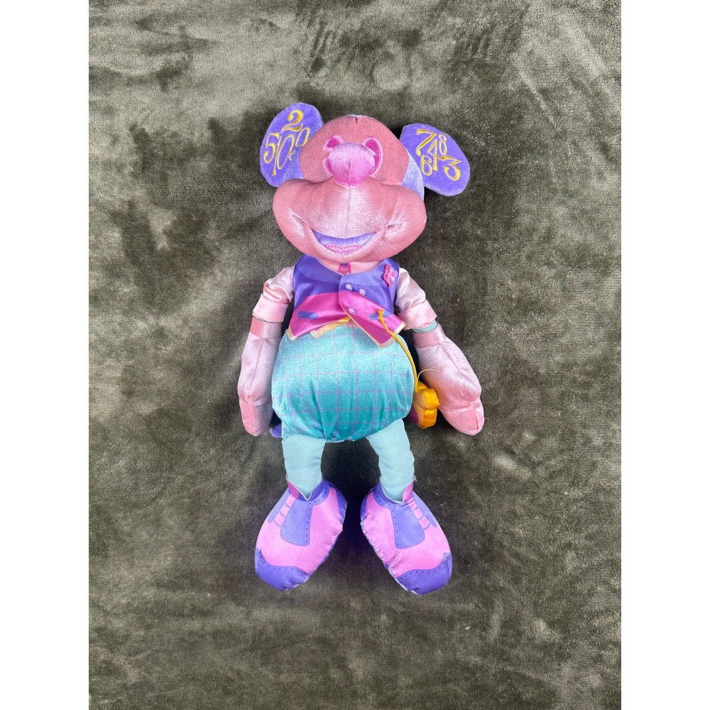 Disney Mickey Mouse Walt Disney Worldโ 50th Anniversary Plush Purple Pink 15"